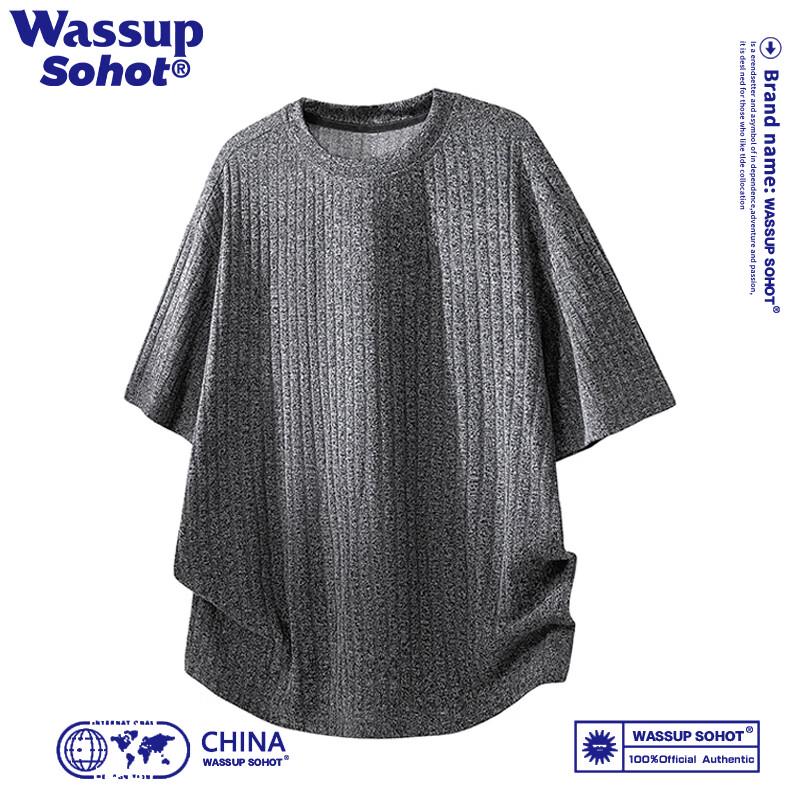 Wassup Sohot Men s Textured Striped Crew Neck T-Shirt 3XL
