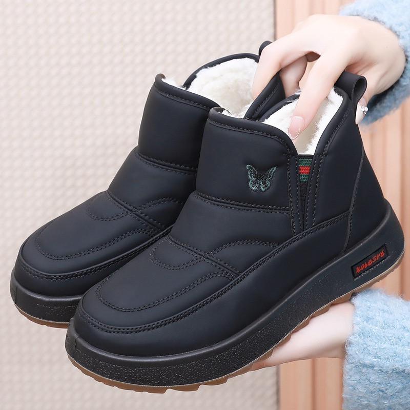 

2025 Женские зимние сапоги на толстой подошве в стиле старого Пекина - Хлопковые слипоны с плюшевой подкладкой для зимнего тепла 38