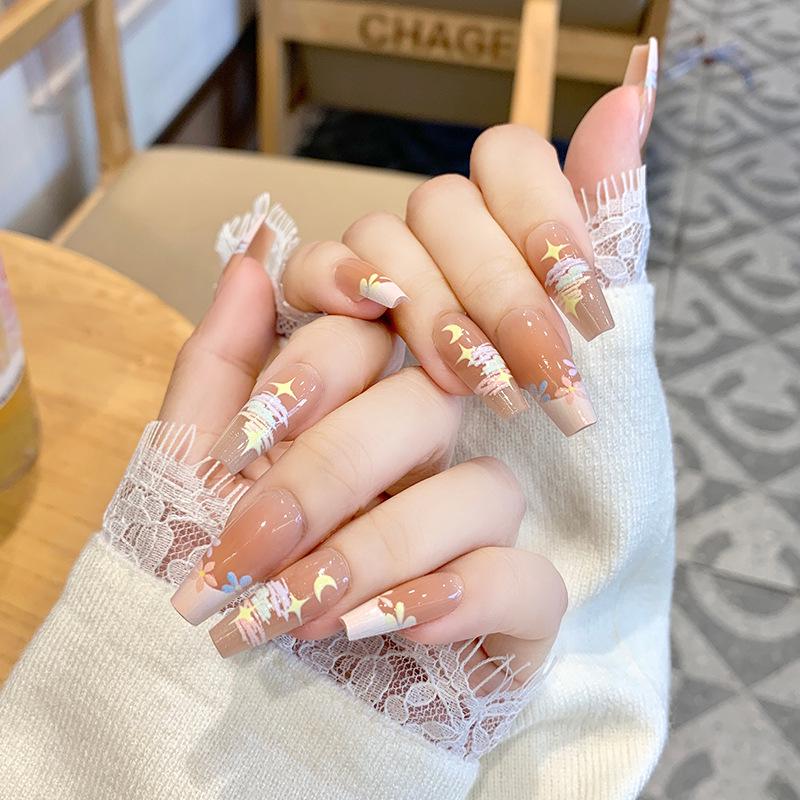 2026 Korean Style Cat Manicure: Medium-Long Wearable Nail Tips, Handmade & Detachable