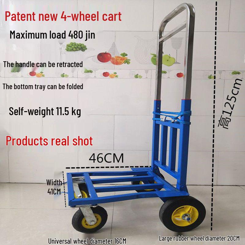 Heavy Duty Folding Stair Climbing Handcart - Portable Shopping and Luggage Cart