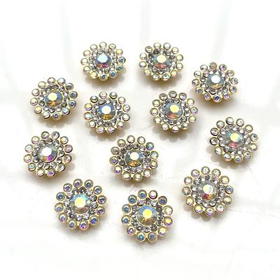 Ładne 14mm Białe/Białe kolor ab kwiatki Żywica Cyrkonia Szycie Scrapbooking Suknia Ślubna Akcesoria do Wyrobu Biżuterii 50szt/partia