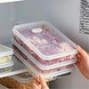 4/6 Fächer Kühlschrank Versiegelte Kunststoff-Fleisch-Frischhaltebox Zwiebel Ingwer Knoblauch Lebensmittelaufbewahrungsbehälter Gefrierkonservierungsbox