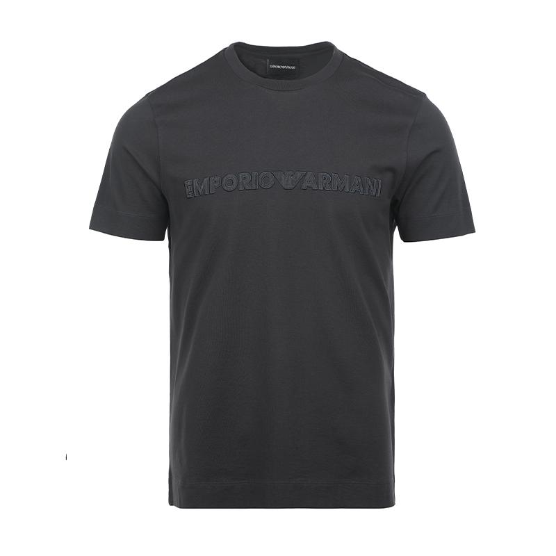 

Emporio Armani Letter Logo Embroidered Short Sleeve T-Shirt Men tops Dark-Gray 6D1T98-1JOCZ-0843 S