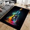 Colorful Artistic Electric Guitar Carpet Yoga Living Room Room Decor Children's Crawling Mat Doormat Area Rug Games Mat