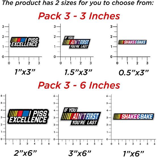 

3 PCs Shake and Bake If You Ain t First You re Last I Piss Excellence Ricky Bobby Racing Quote Sticker for Bike Car Truck Motorbike Helmet 3 Inches