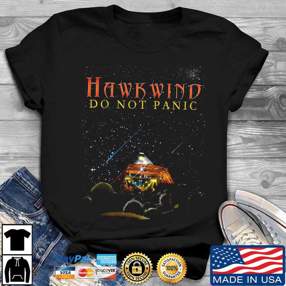 

Rare Hawkwind Do Not Panic Black unisex ALl size shirt Unisex T-Shirt S