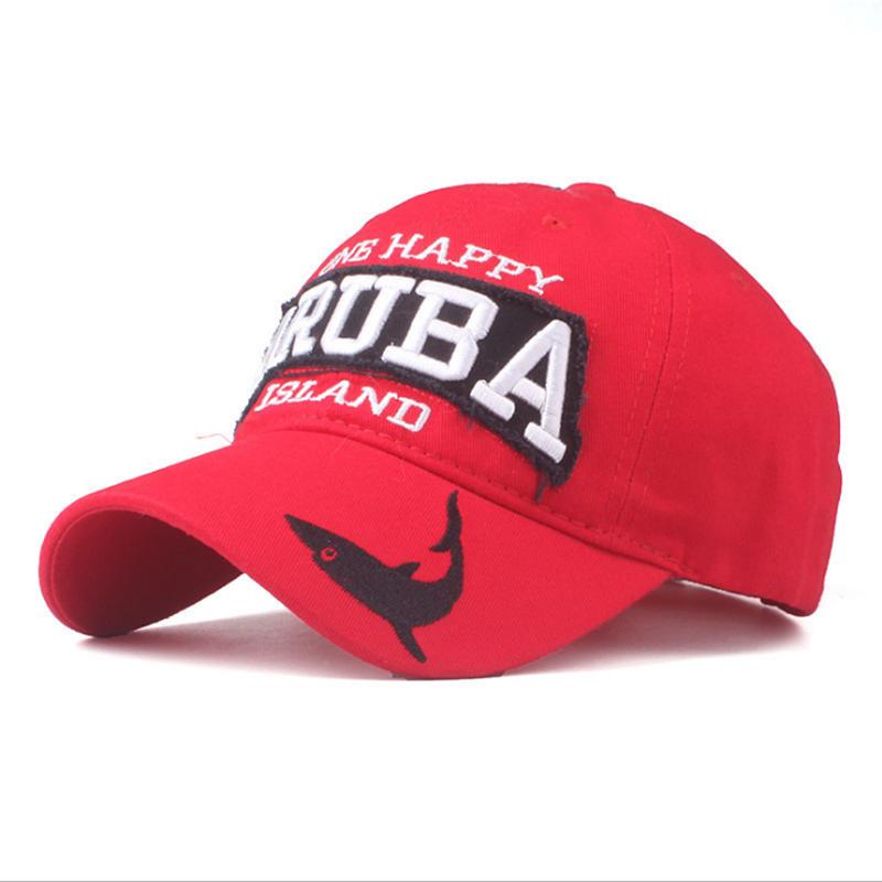 New Fashion ARUBA Shark Embroidery Baseball Cap Men Women One Happy Island Letter Sport Casual Cotton Sun Dad Hat Headwear Cap