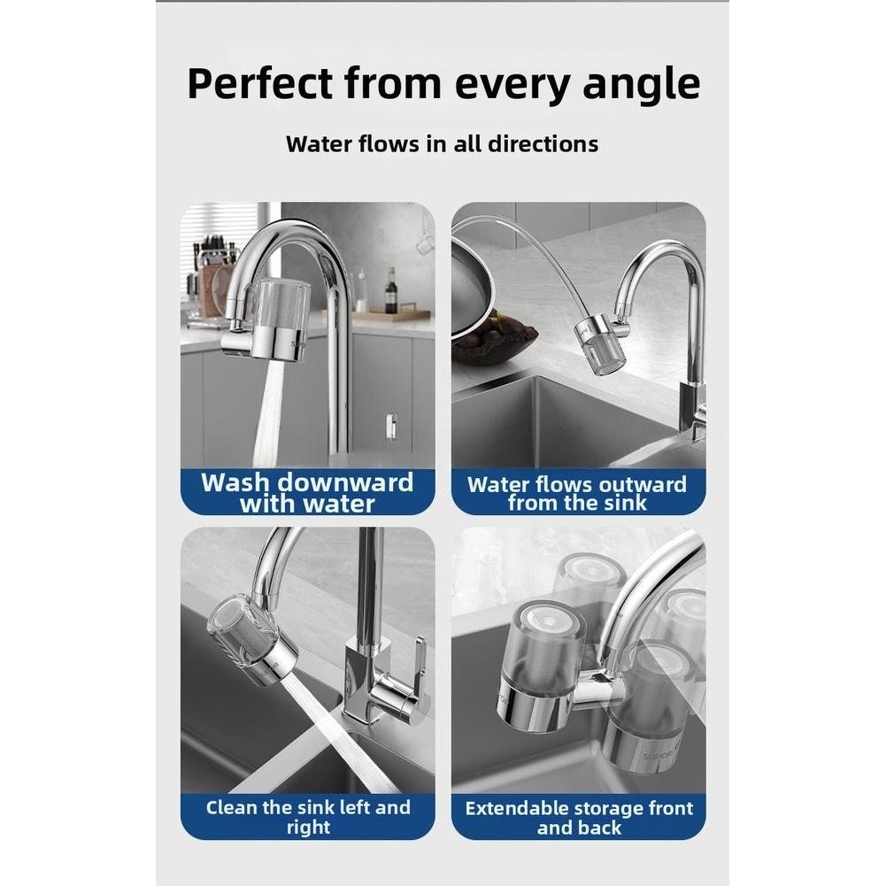 Dual-mode Operation Faucet Extender 720° Swivel Stainless Steel Core