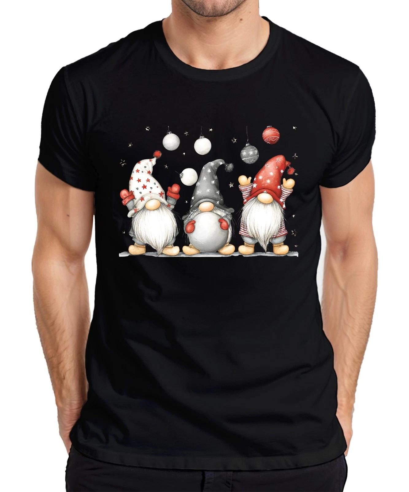 Three Christmas Elf Cute Gift Gnomes Gnomes Xmas Mens T-Shirt- 4XL