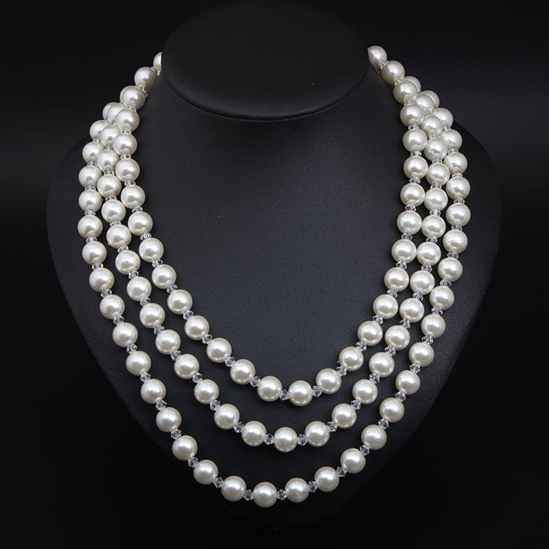 Multi - Layer Pearl Necklace Short Layered Chain Women s Jewelry Simple Fashion Versatile Style 21cm - 50cm