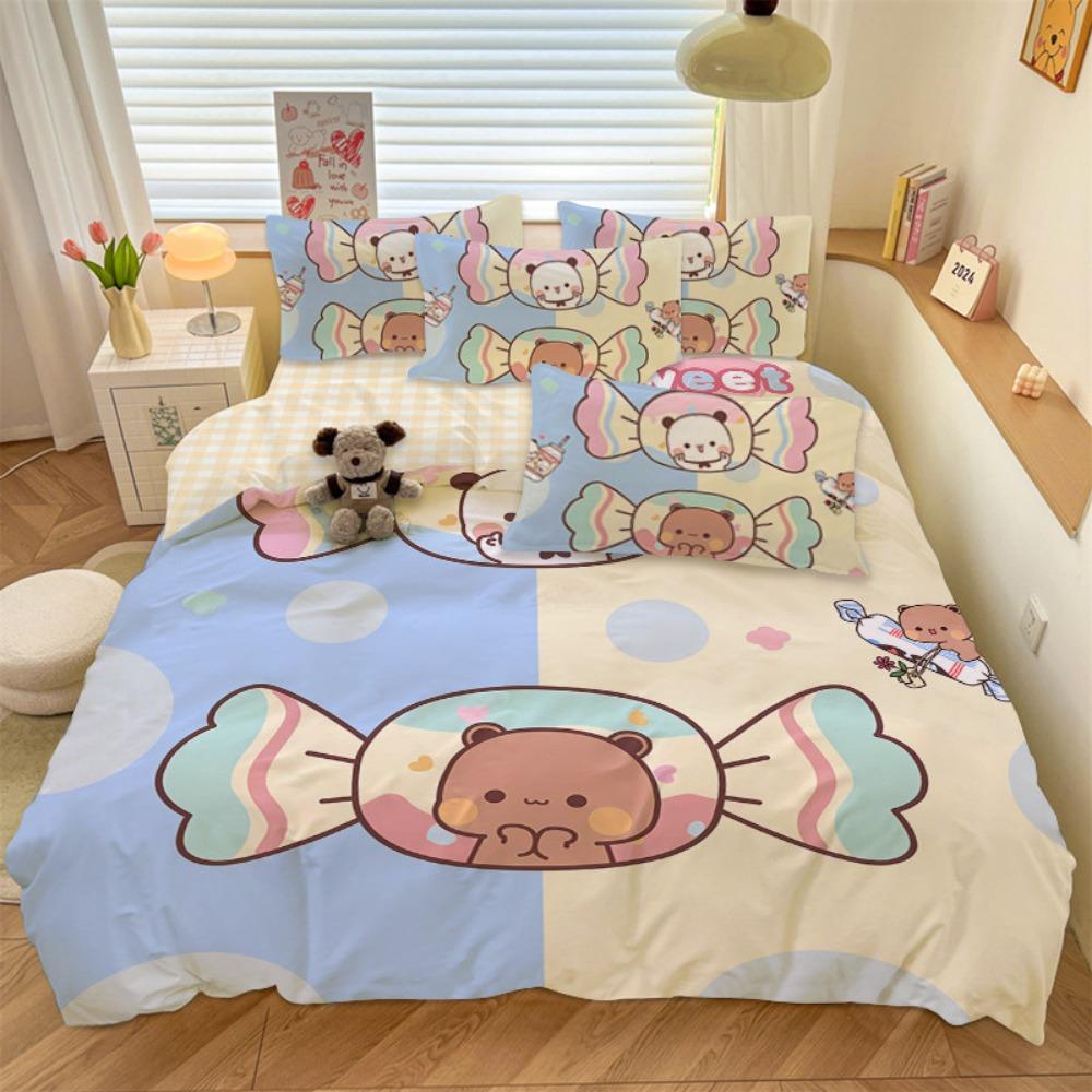 Cartoon Bubu Duvet Cover Pillowcase Bedding Bedroom Decoration Children Gift Adult Single Double Bed Large SizeZip Duvet Cover