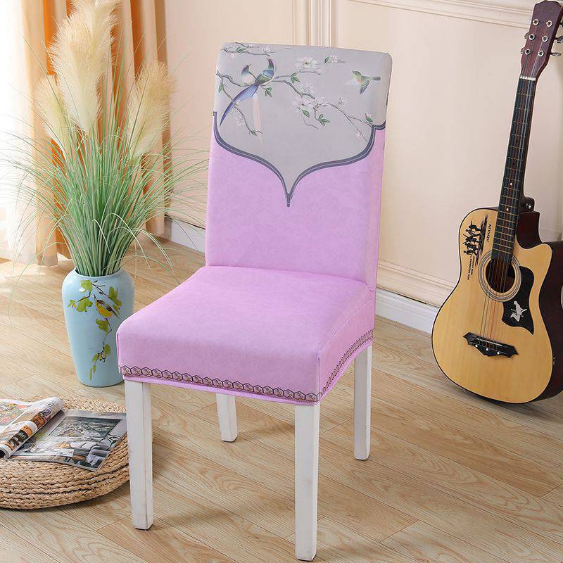 

Elastic Seat Cover Thickened Botanical Floral Pattern Integrated Backrest Chair Cover High Quality Universal Dining Chair Cover 1 pc розовый