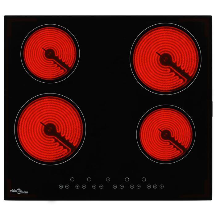 VidaXL Plaque de cuisson Céramique 4 brûleurs Contrôle tactile 6000 W 50784