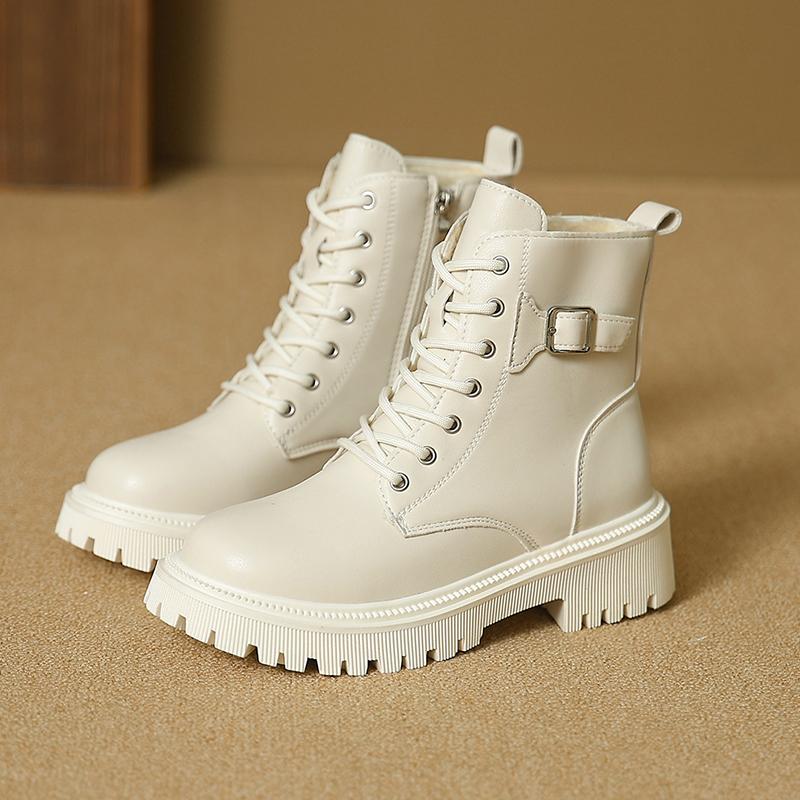 Women’s Winter Boots Fashion Short Boots Girl Black Warm Ankle Boots with Fur Plus Size for Lady