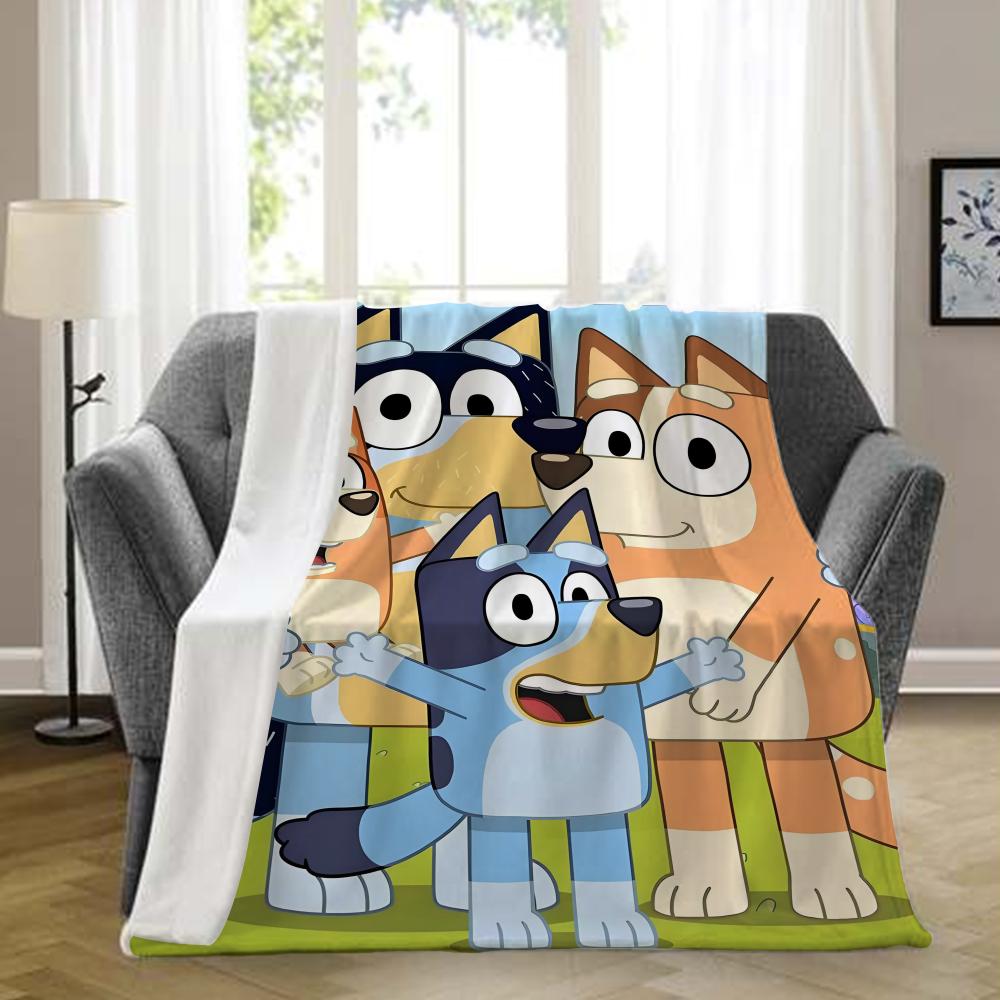 B-bluey-y Nadýchaná deka Estetická Přenosná Domů Cestování Kempování Pohovka Piknik Silná Teplá Flanelová deka