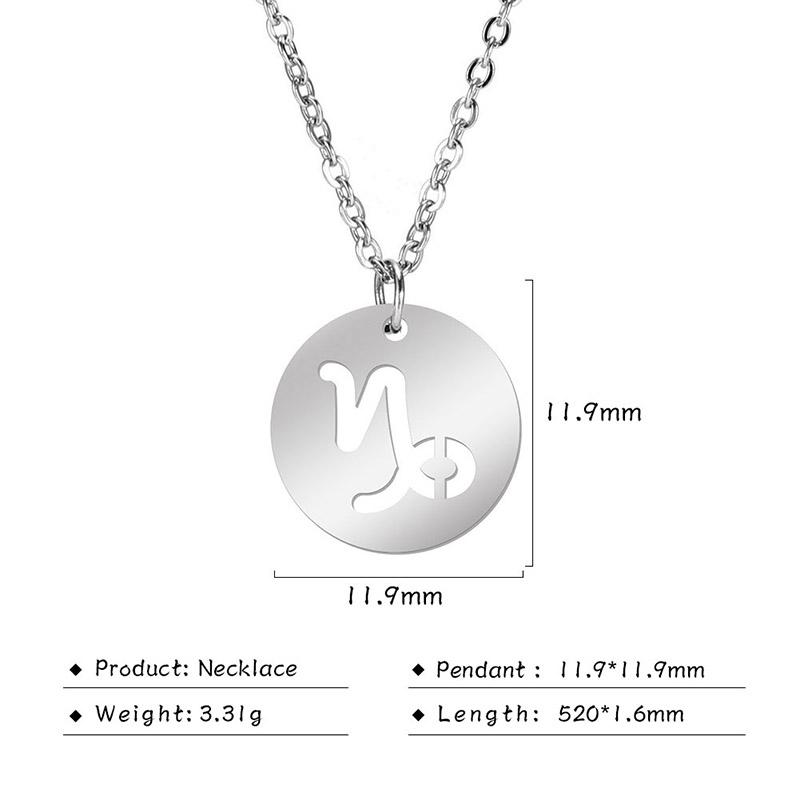 Rustfritt stål Stjerne Stjernetegn Halskjeder 12 Constellation Choker Anheng Væren Libra Leo Collier Bursdagsgave