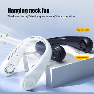 Bladeless Hanging Neck Fan Handfree 3 Speeds USB Mini Portable Fan Summer Travel Outdoor Sports Fan Portable Charging Head Fan