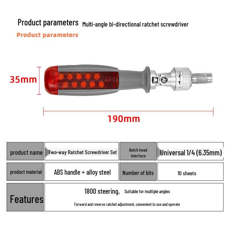10-Piece Telescopic Ratchet Screwdriver Set - Bendable, Adjustable Phillips & Flathead Tools