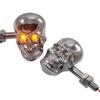 Universal Skull LED Turn Signals Blinker Indicator Lights 10mm Screw Signal Indicator Suitable for Motorbike 1 Pair