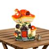 Solar Powered Mushroom House Statue Light IP54 Waterproof Garden Decor Ornament Lawn Decorative Light for Mom/Girlfriend