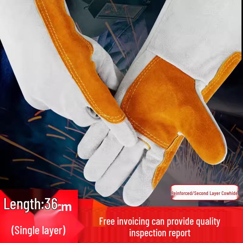 Yuzhu Xun Long Seamless Cowhide Welding & Protection Gloves