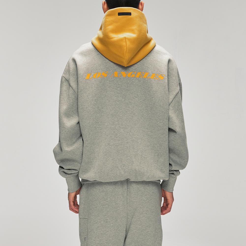 Fear of God Essentials Felpa Sportiva X NBA Lakers Grigio Melange Cemento/Canyon Uomo Top Grigio 192NB256405F