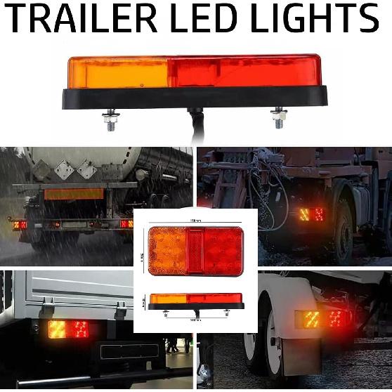 2PCS 12V LED Rear Tail Lights Trailer Lights Universal 10Leds Stop Brake Light Turn Signal Indicator Lamp for Caravan Van Boat Camper Truck Lorry