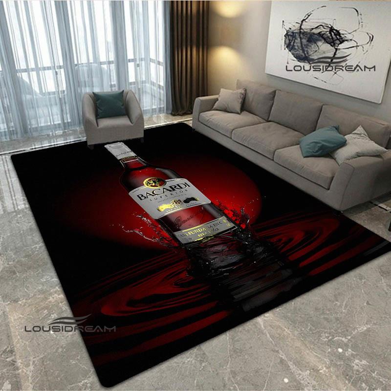 Tappeto stampato con logo Bacardi Tappeto antiscivolo Tappeti da esterno Tappeto per area Tappeto decorativo per camera da letto Tappeto per camera da letto Regalo di compleanno