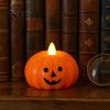Stacked Pumpkin Lantern Halloween Flameless Fake Candle, Battery Operated Pumpkin/Ghost Candle Light, Fireplace Light LED Flickering Pillar for Dinner