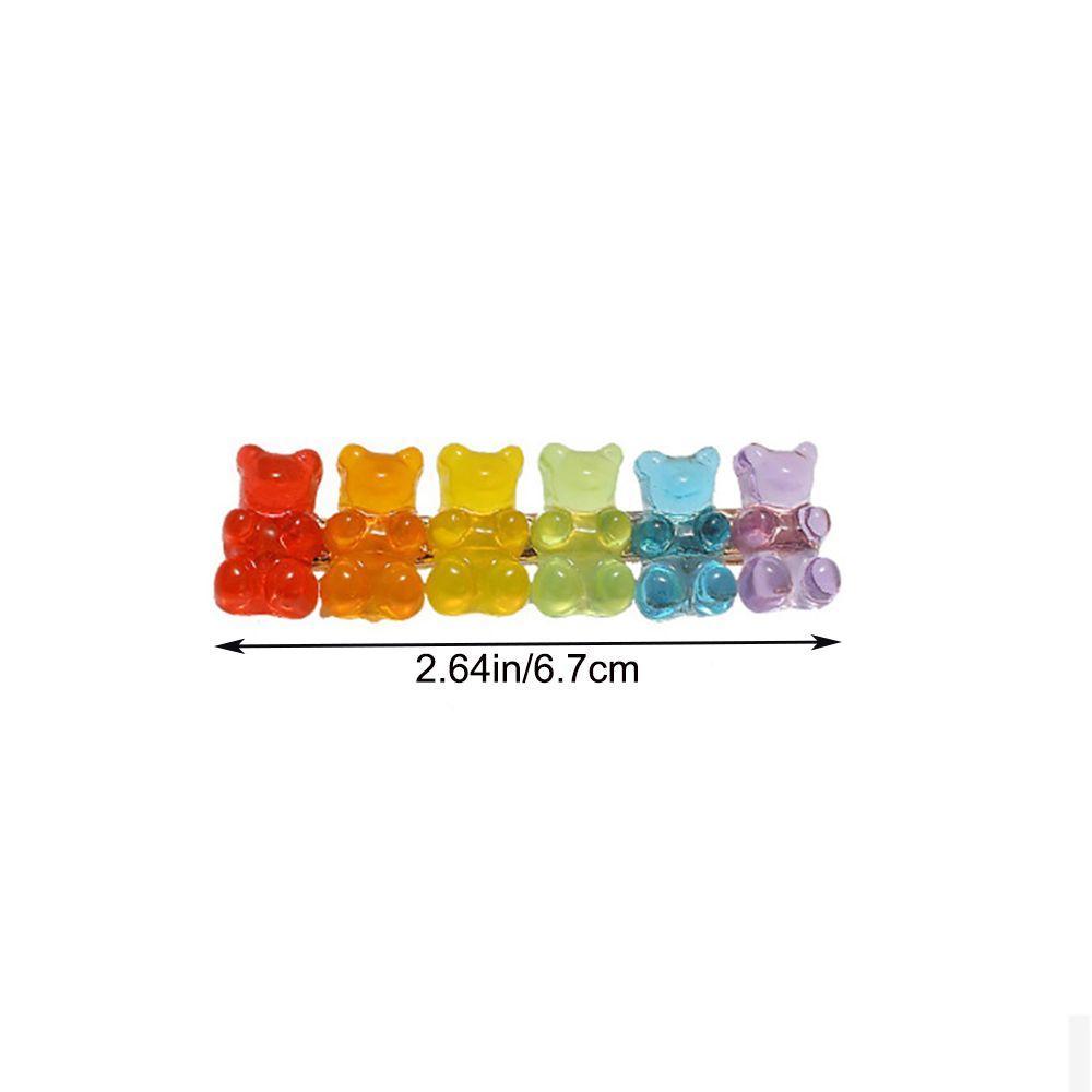 Hair Accessories Girls Women Duckbill Candy Color Colorful Hair Clip Barrette Jelly Bear Hairpin