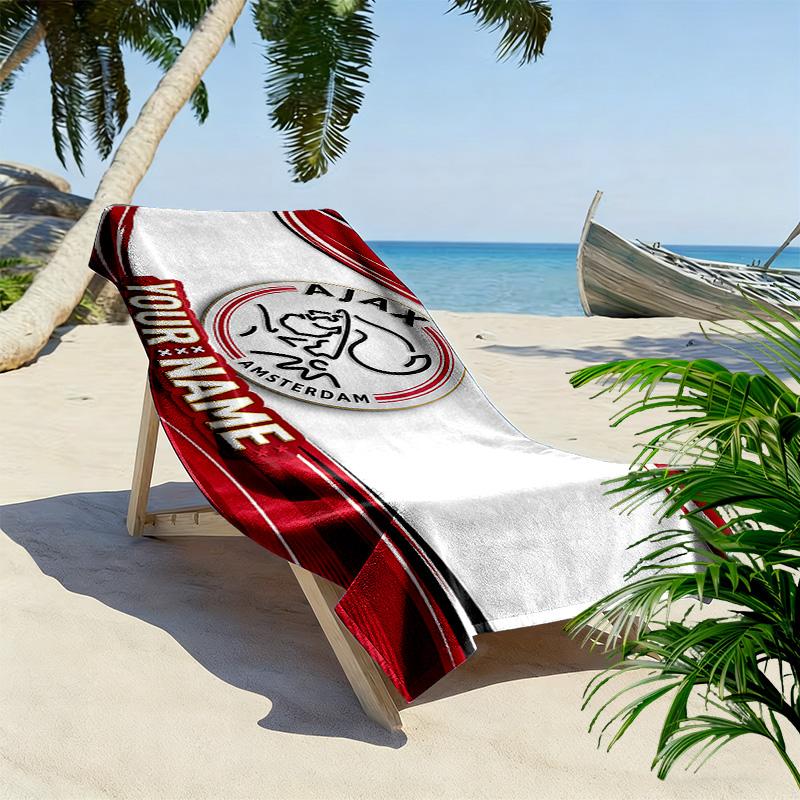 AFC Ajax Print Beach Towel, Large Soft Quick Dry Towel for Beach Camping Swimming