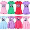 5105 Kids Girls Mira Zoey Rumi Printed Ruffle Short Sleeves Casual Dress
