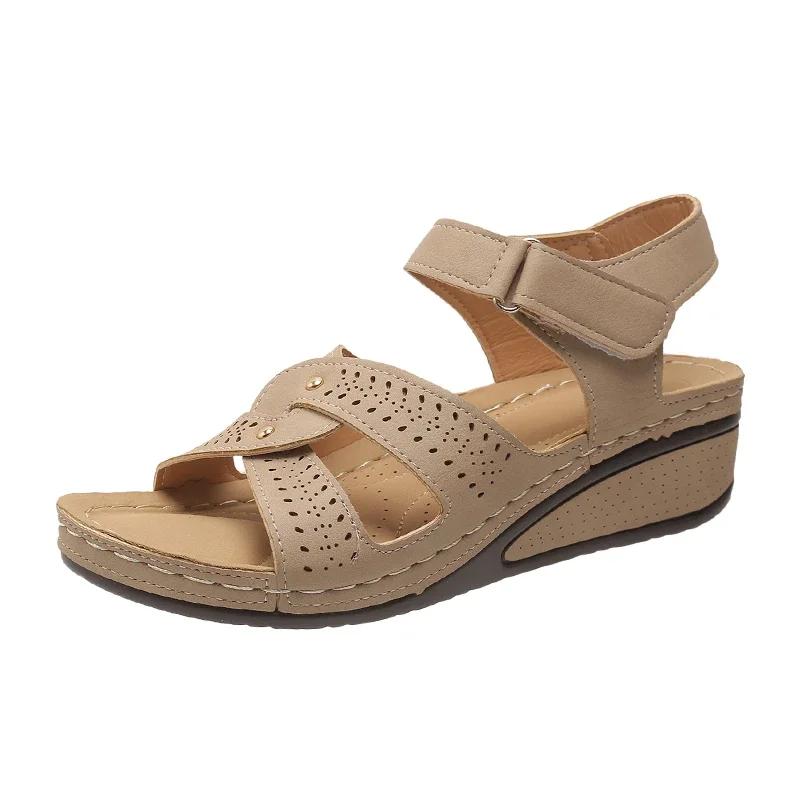 Fashion Plus Size Fashion Wedge Sandals Women Summer 2025 Casual Platform Walking Sandalias Mujer Comfortable Non Slip Beach Shoes Woman