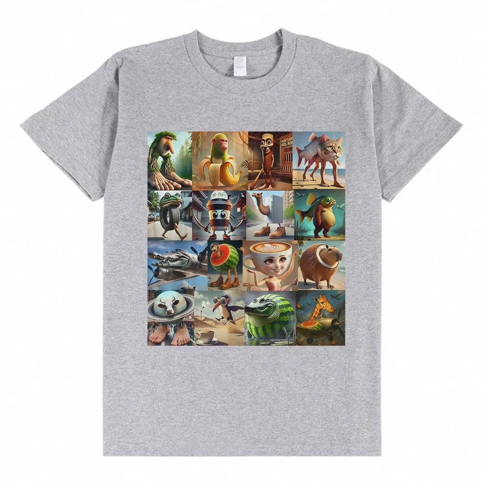 Italienisches Hirnfäule-Shirt Brr Brr Patapim Tung Tung Tung Cappuccino Ballerina lustiges T-Shirt Damen Locker sitzendes T-Shirt