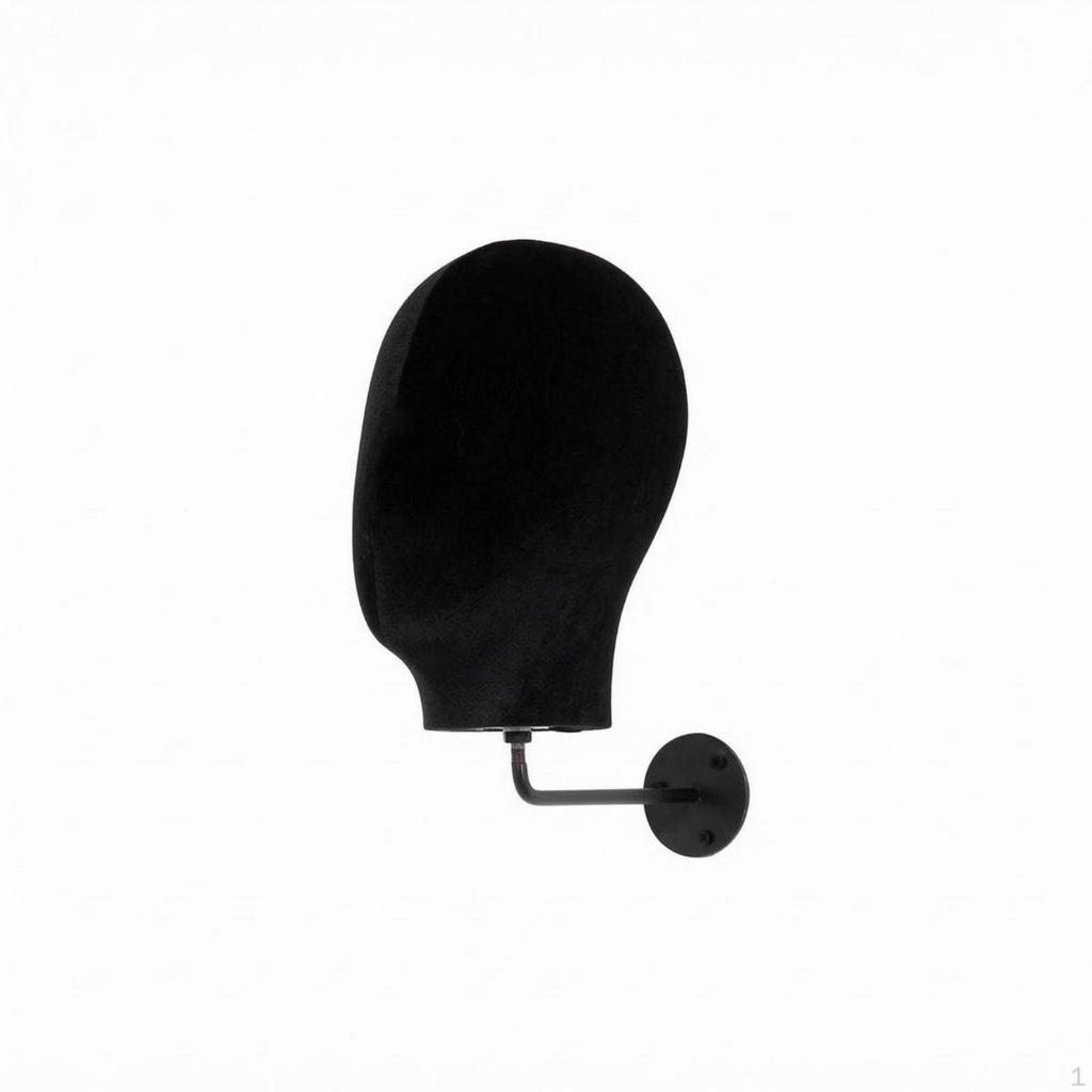 WallMounted Mannequin Head TextilecoveredCovered WallAttached Black Metal Hat Display