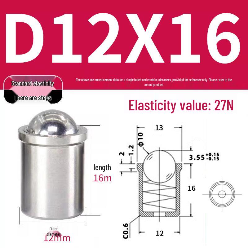 304 Stainless Steel Spring-Loaded Ball Plunger with Limit Screw