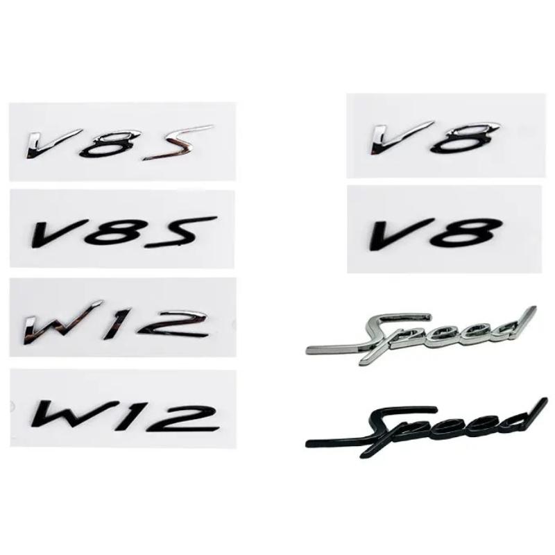 Speed V8 V8S W12 label logo car stickers for Continental GT Flying Spur Bentayga fender side logo refit rear trunk mark