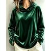 New Autumn and Winter Women's Long Sleeved Gold Velvet Solid Color Hooded Casual Hoodie Loose Top