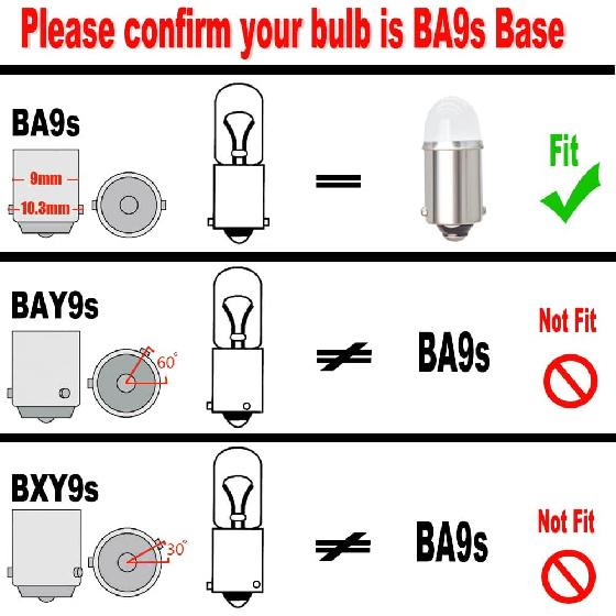 Yoper BA9S 53 57 1895 64111 LED Light Bulb for Car 12V White