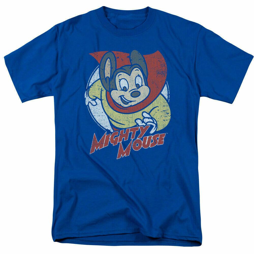 26 Mighty Mouse Mighty Circle T Shirt Mens Licensed Cartoon Merchandise Royal Unisex T-Shirt M