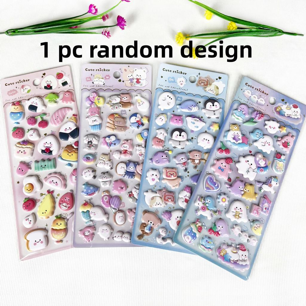 4 pcs New Penguin Ghost Cartoon 3D Foam Stickers Scrapbooking Diy Journal Stationery Sticker Cute Decor School Supplies