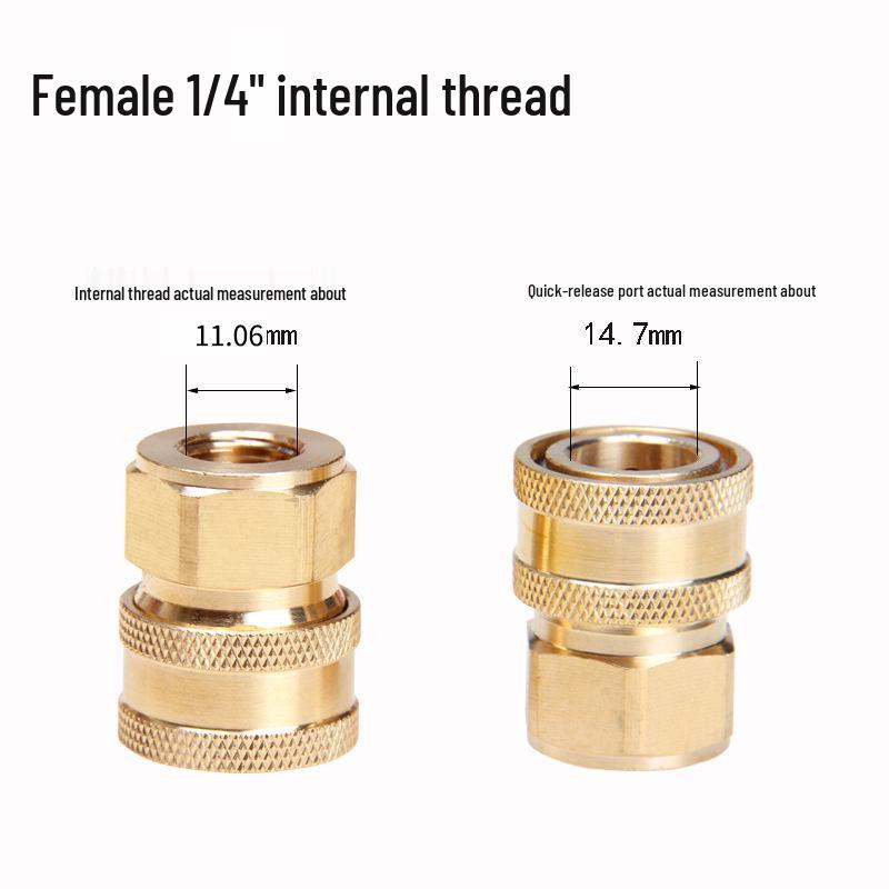 High-Pressure Water Gun Quick Connector for Car Washer, Pipe Cleaning Machine, Copper Accessories