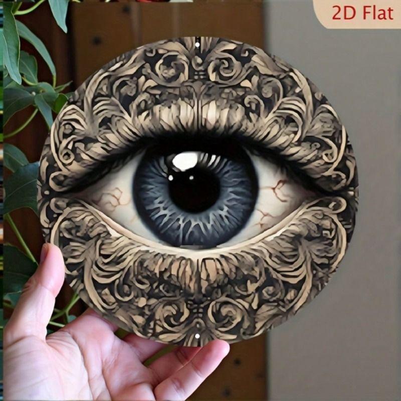 Metal Wall Art Evil Eye Custom Aluminum Disc for Bar