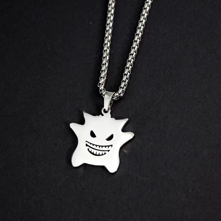Little Monster Ghost Necklace - Cute Halloween Pendant for Hip Hop Street Style