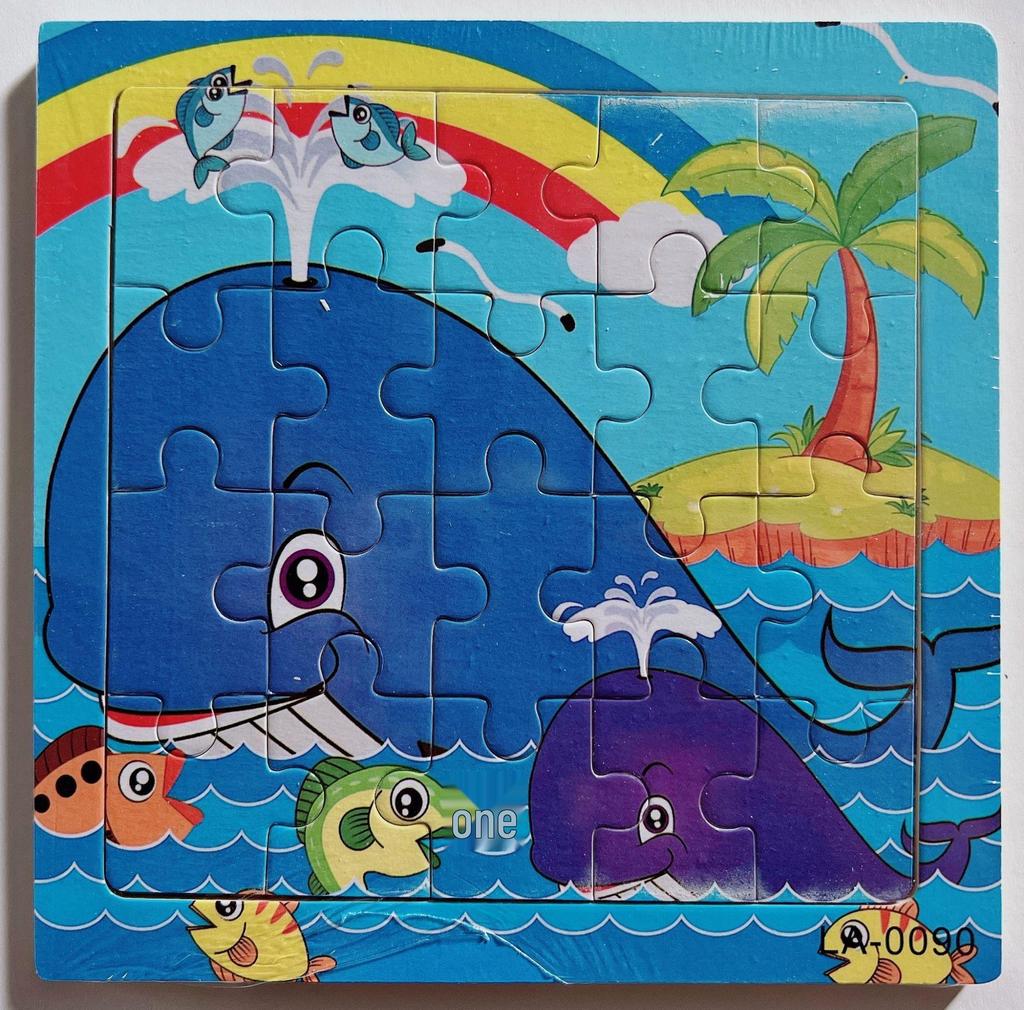 20-Piece Wooden Kids' Puzzle Board - Cartoon Animals