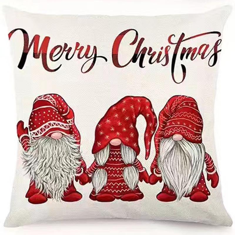 New Christmas Sofa Pillow Cover Home Animal Letter Print Bedside Pillow Cover