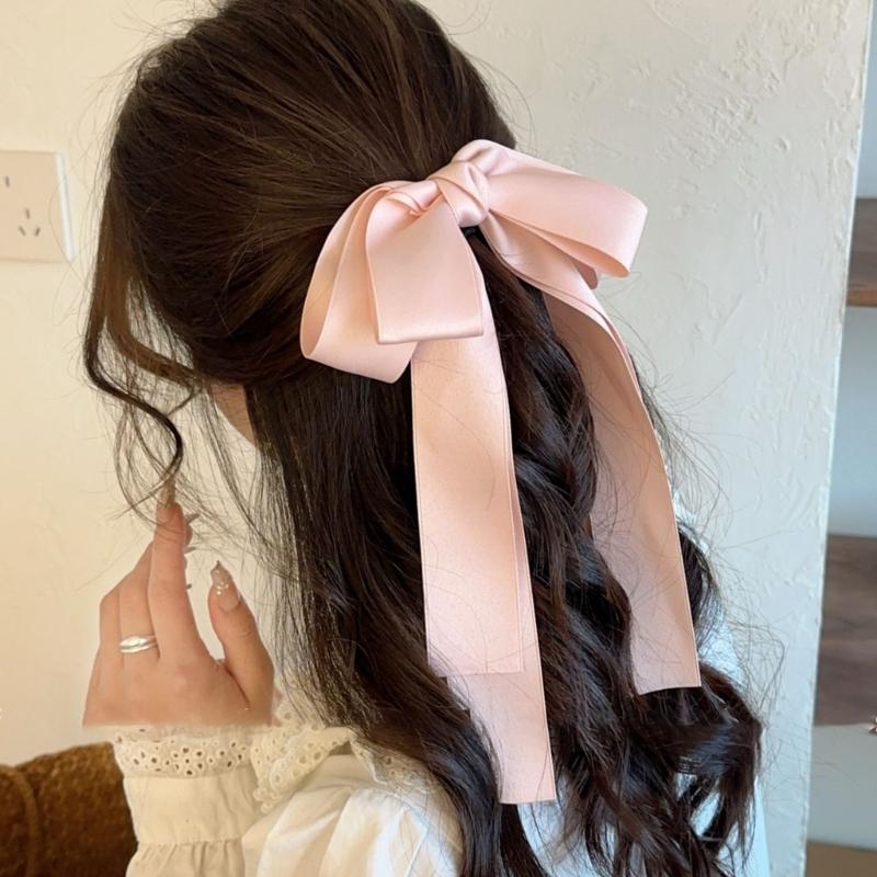 Women Hair Bows Barrette Hair Clip 2000s Trend Side Clip Fashionable Elegant Sweet Bowknot Photo Props