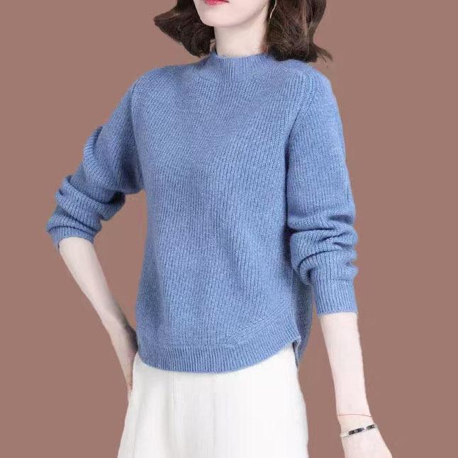 

Вязаный пуловер для женщин Женский вязаный свитер для осени и зимы 3XL павлин голубой