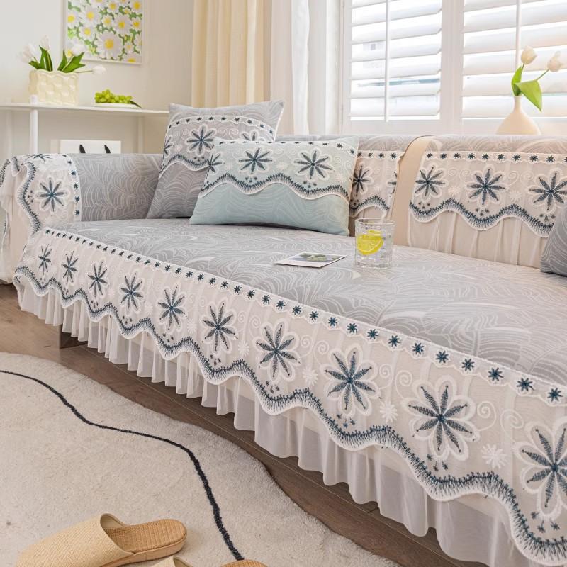 Ice Silk Sofa Cushion Non-Slip High-End Sense Summer Mat Seat Cushion Summer Lace Lace Sofa Cover Cover Cloth Towel
