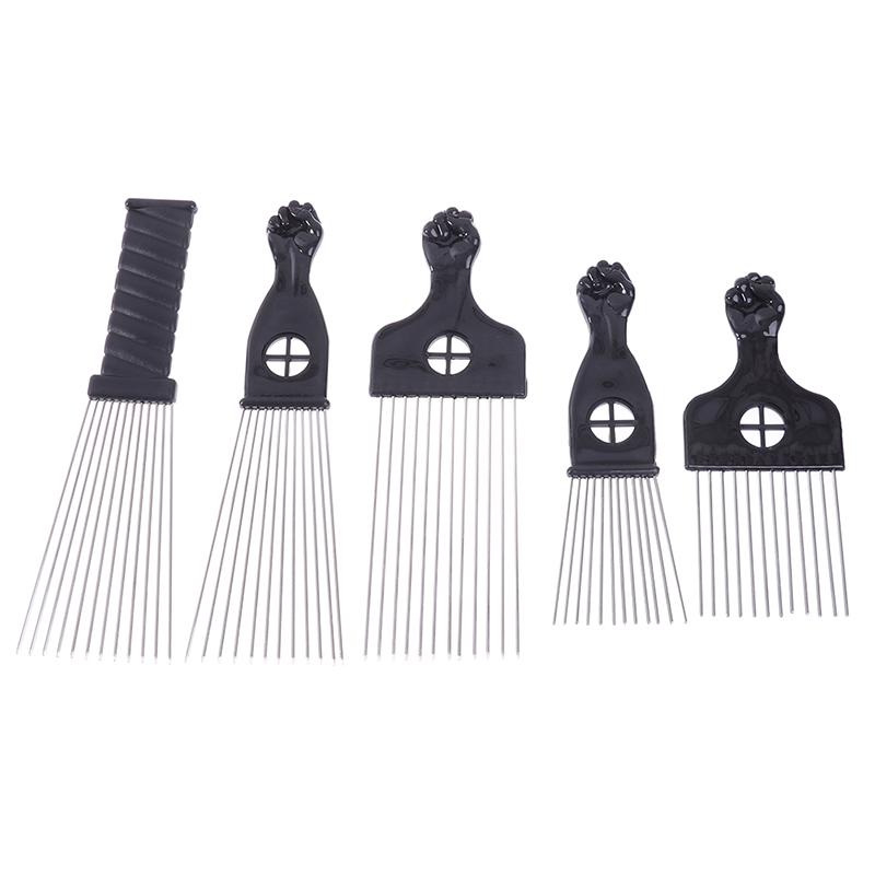 Schwarze Faust Afro Metallkamm Afrikanischer Haarkamm Bürste Salon Frisur Styling Werkzeug